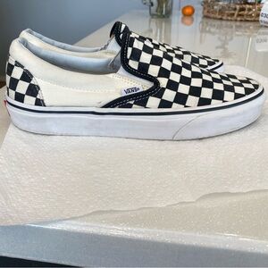 Vans Mens Black And White Checkered Slip On Sneakers